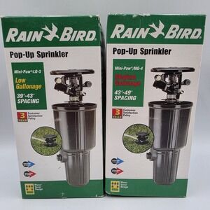 2 New Rain Bird LG-3 & MG-4 Mini-Paw Pop-Up Canned Impact Sprinkler Low & Med